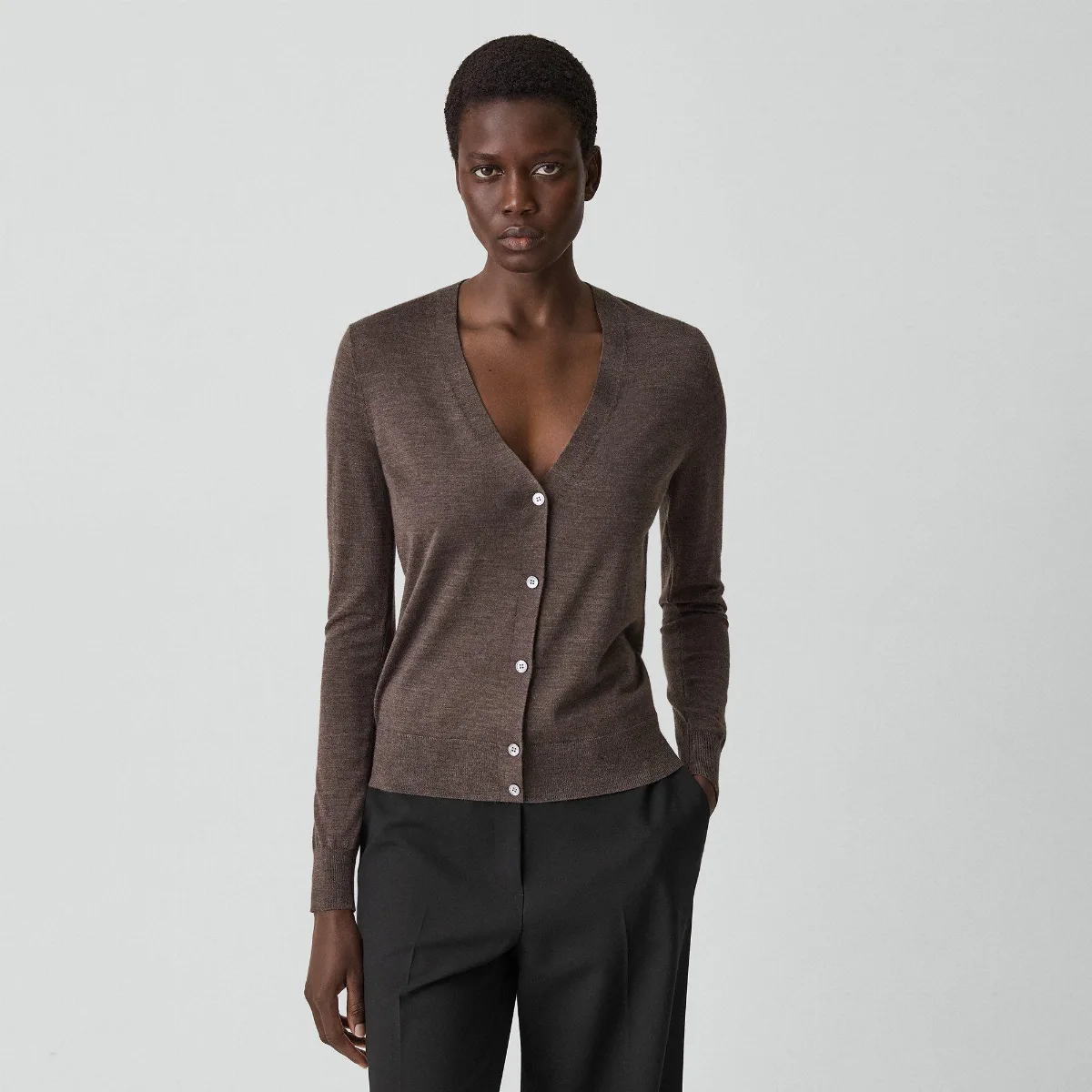 V-Neck Cardigan in Regal Wool by Theory