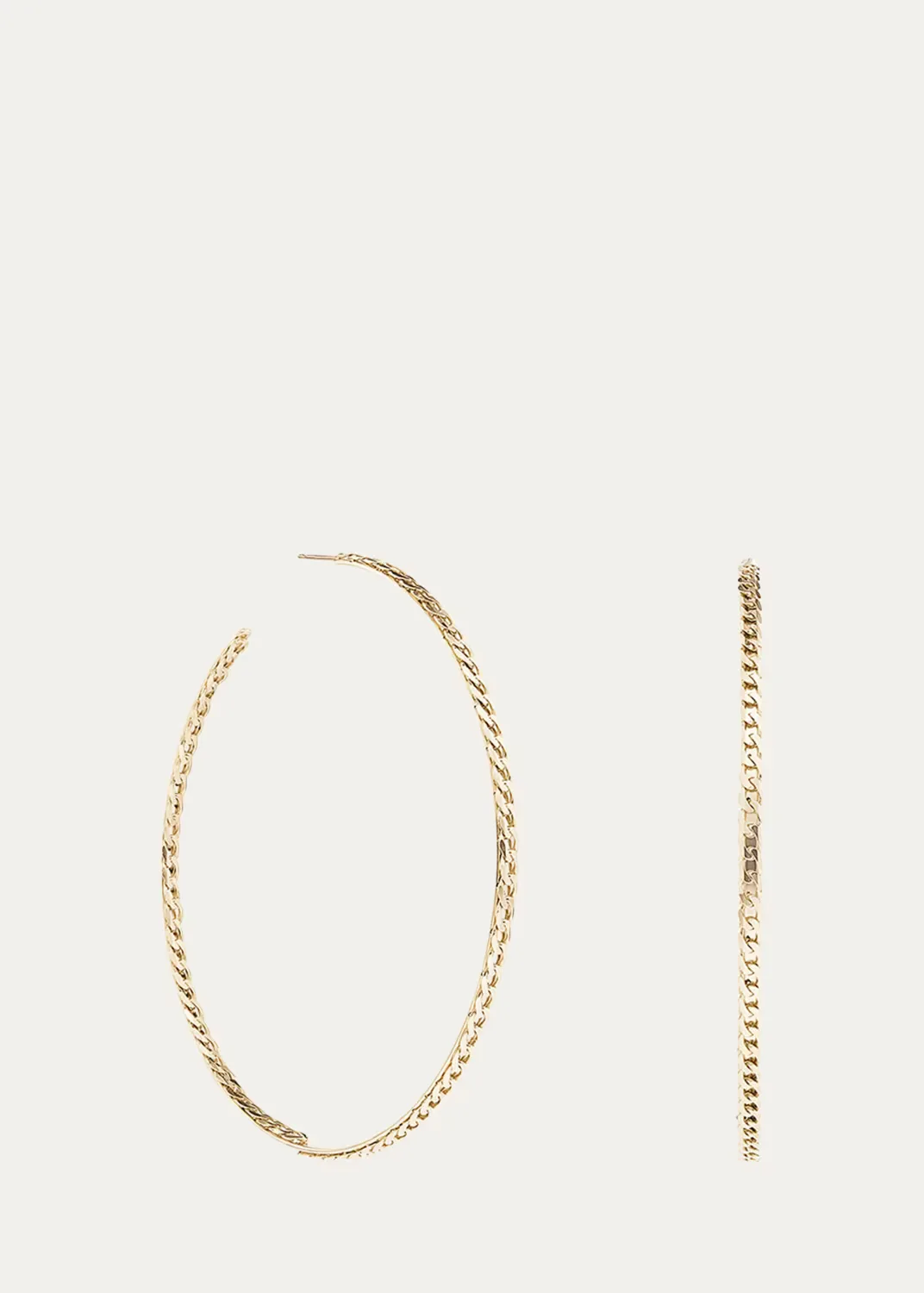 Nude Curb Hoop Earrings, 65mm by Lana