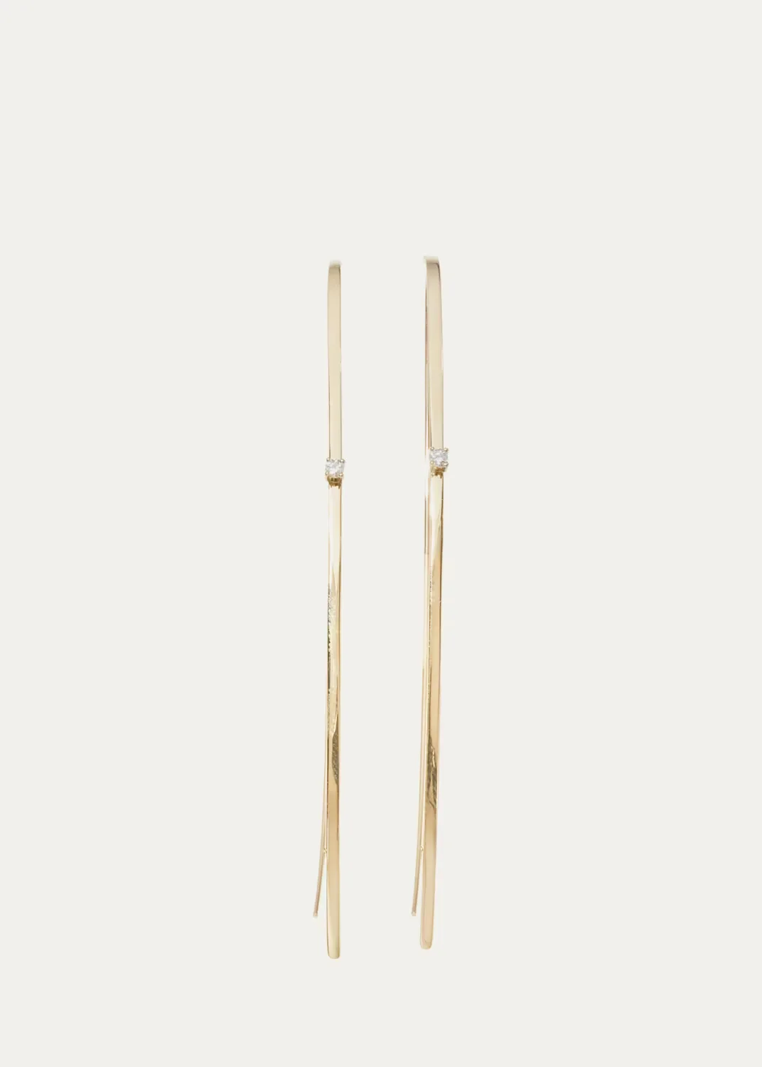 Narrow Flat Diamond Hoop Earrings by Lana