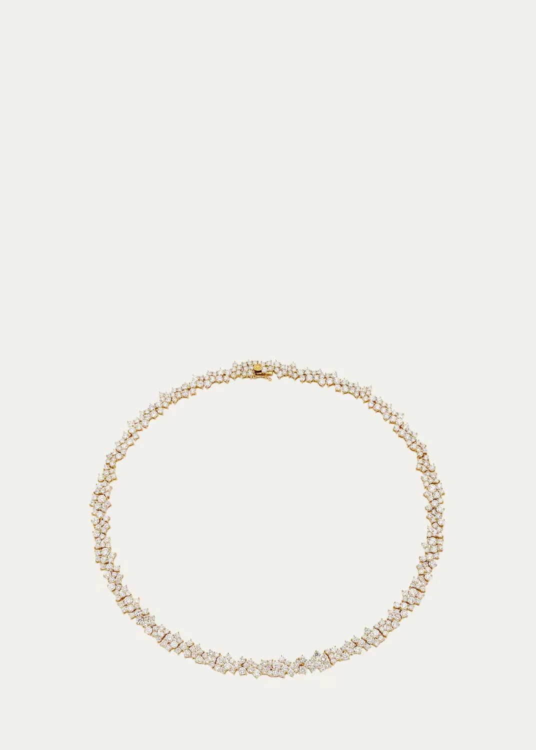 18K Yellow Gold Wide Cocktail Diamond Eternity Necklace by Sydney Evan
