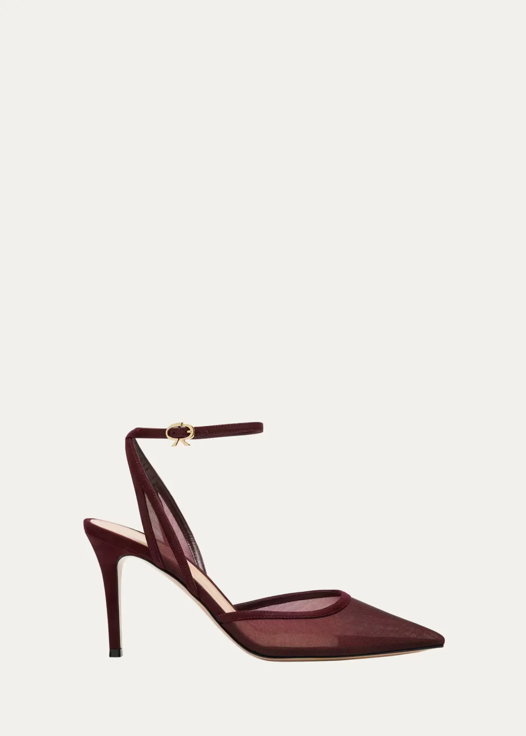 Suede Organza Ankle-Strap Pumps by Gianvito Rossi