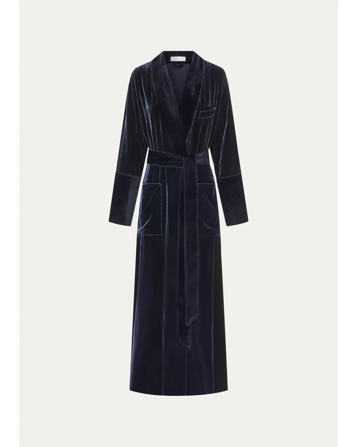 Capability Shawl-Collar Velvet Robe by Olivia von Halle