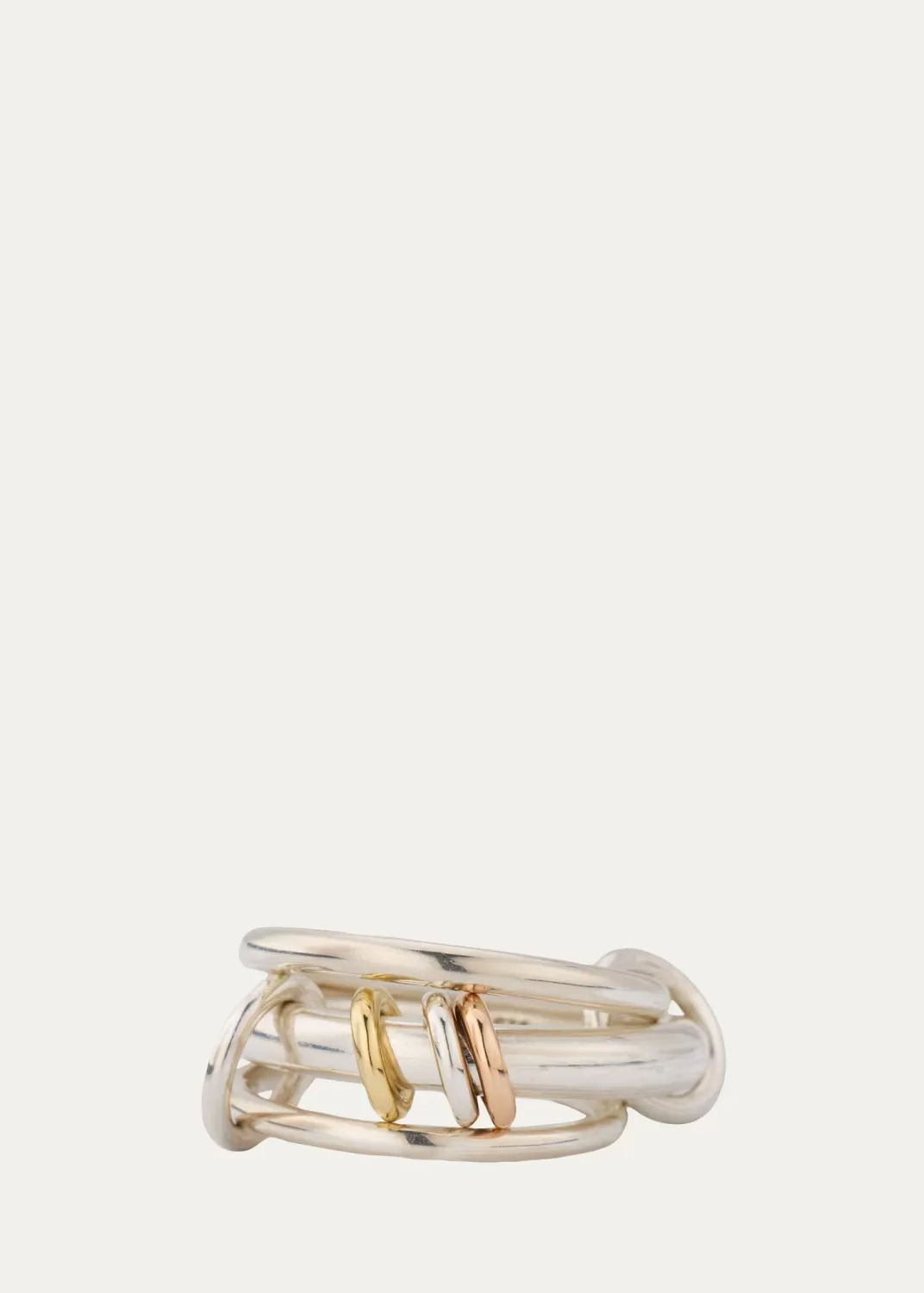 Gemini SG Three Link Ring in Sterling Silver with Mixed Metal Accents by Spinelli Kilcollin
