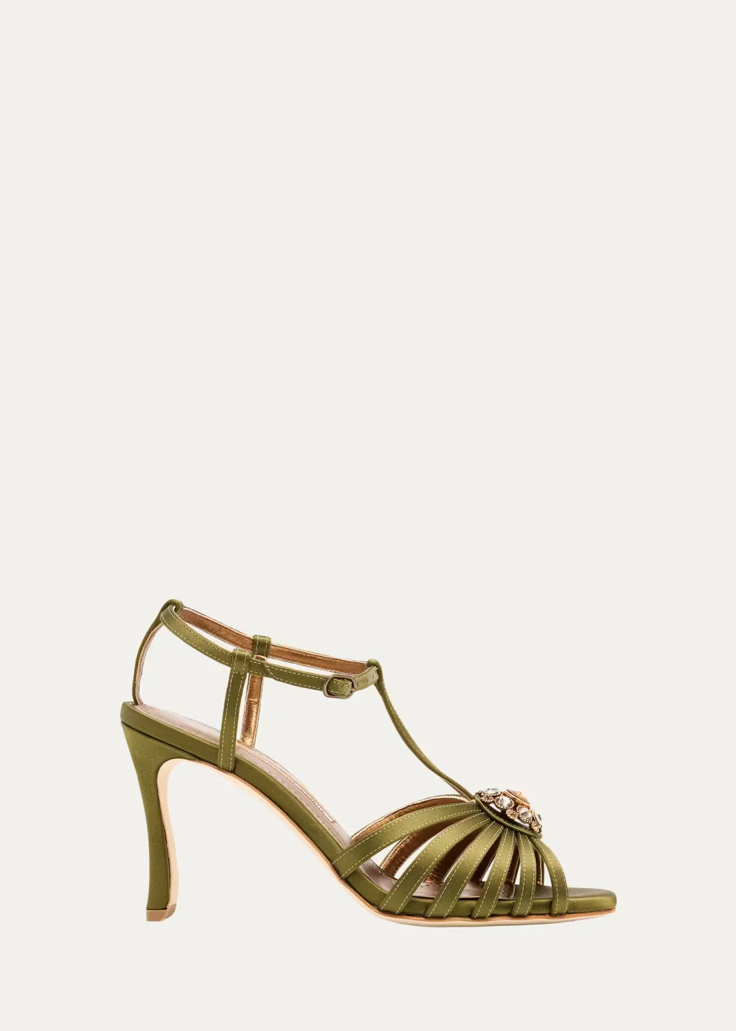 90mm Fulcon Embellished Satin Caged Sandals by Manolo Blahnik