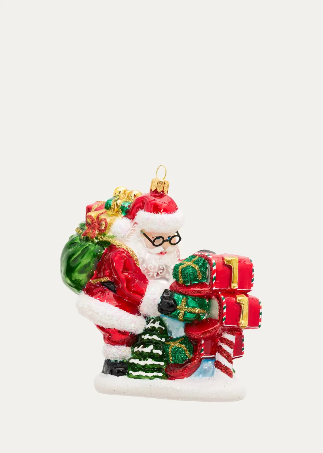 Santa Claus Gift Glass Ornament by Impuls