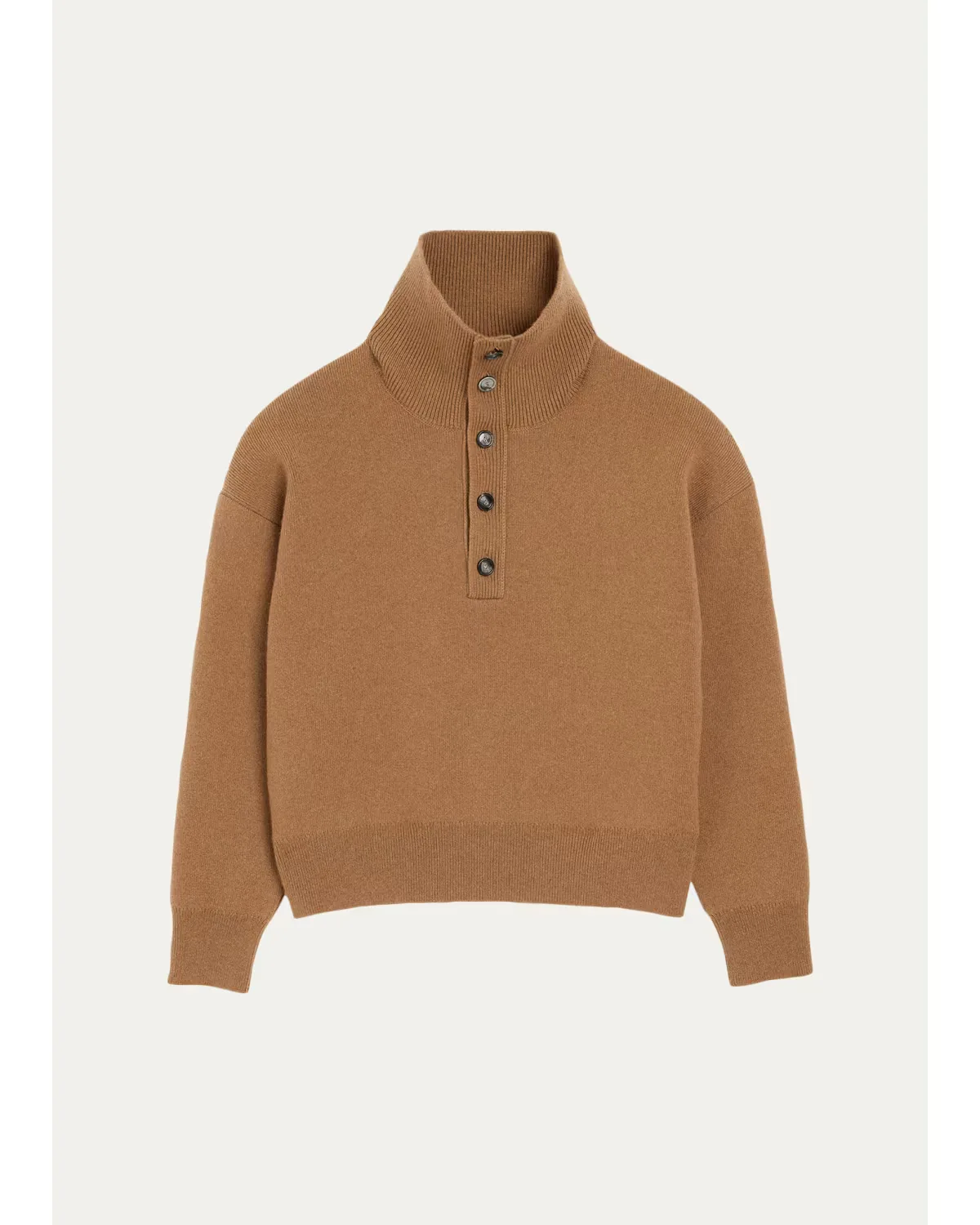 Compact Wool Turtleneck Henley Sweater by Ami Paris