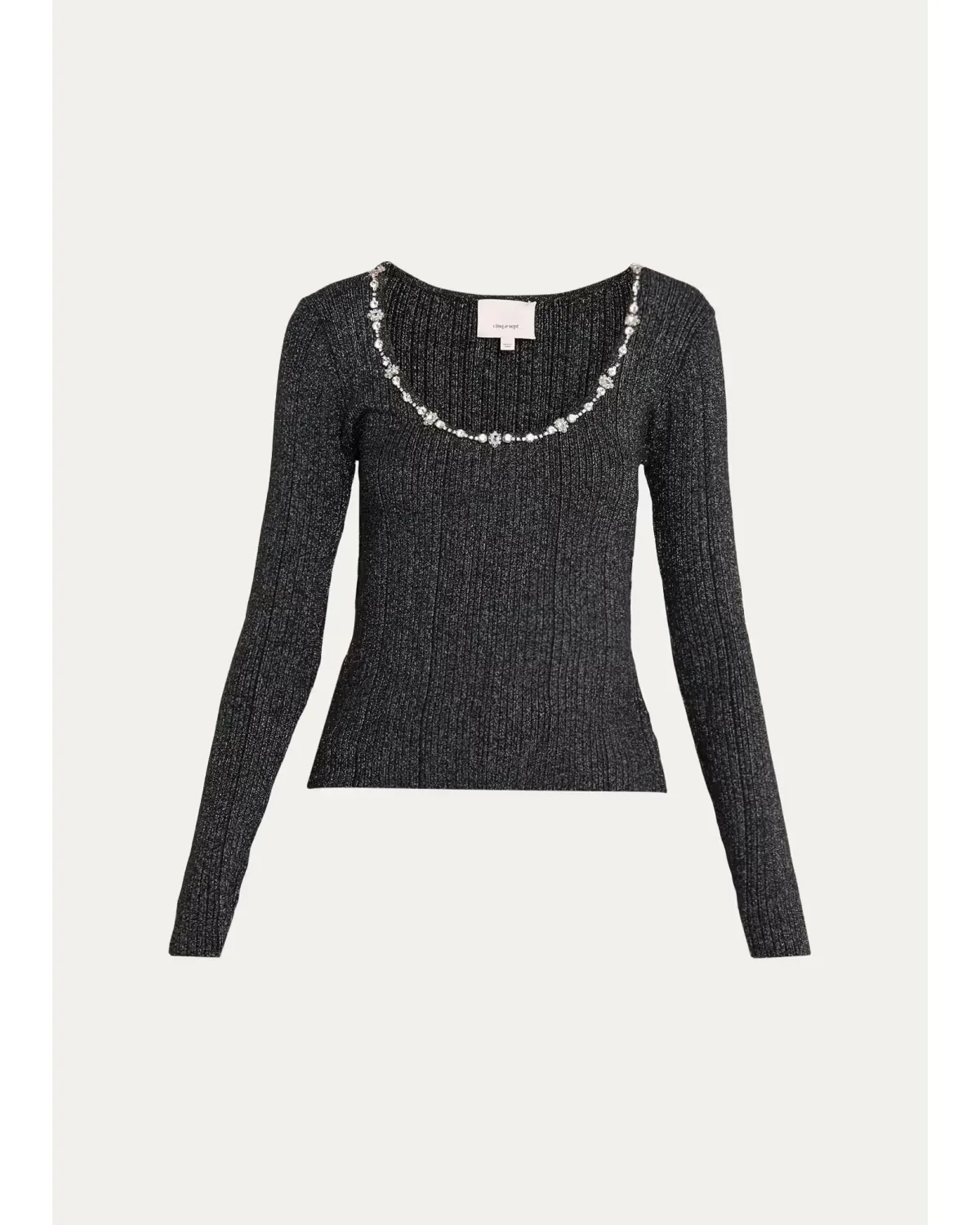 Aminta Embellished Scoop-Neck Top by Cinq  Sept