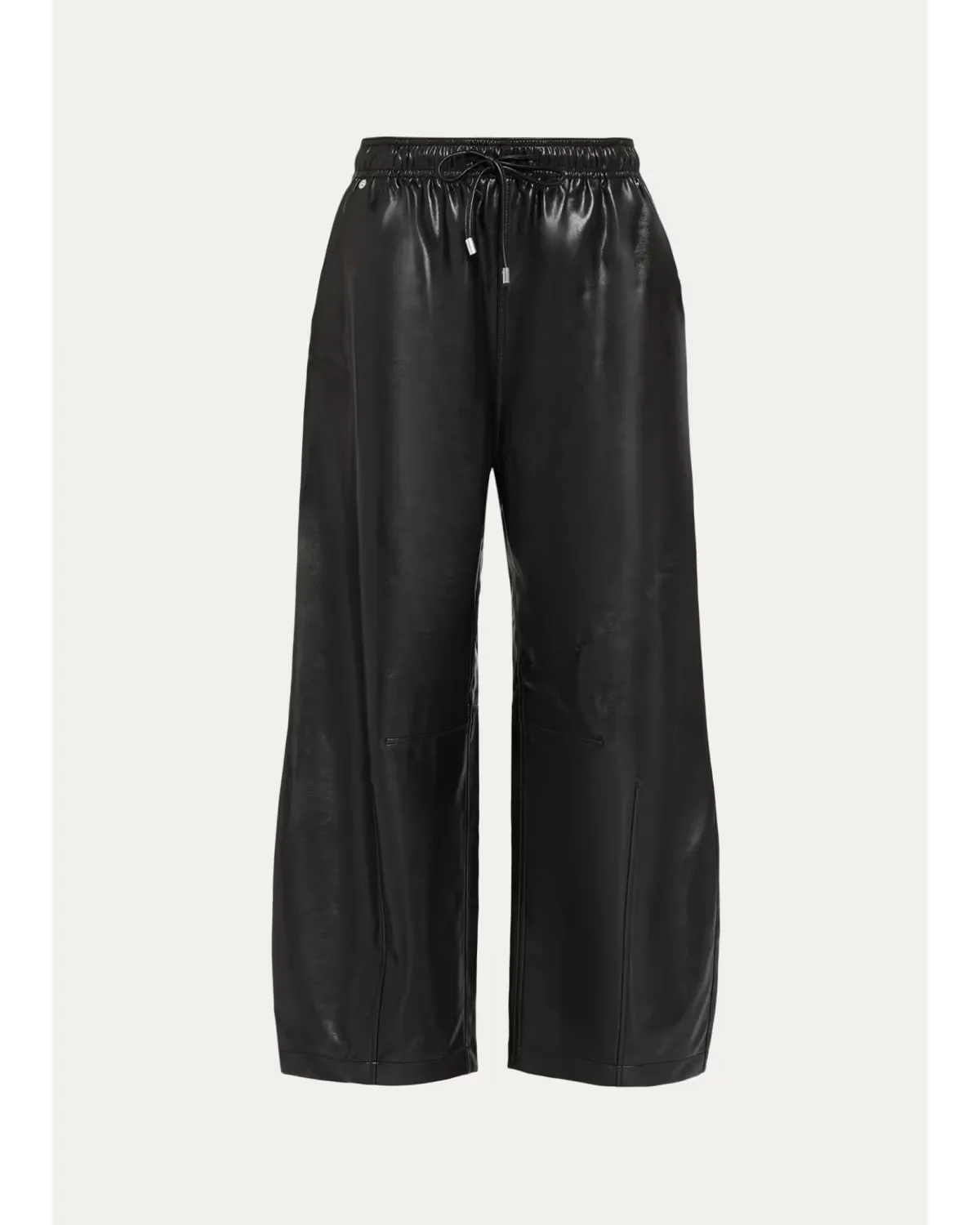 Vegan Leather Drawstring Trousers by Cinq  Sept