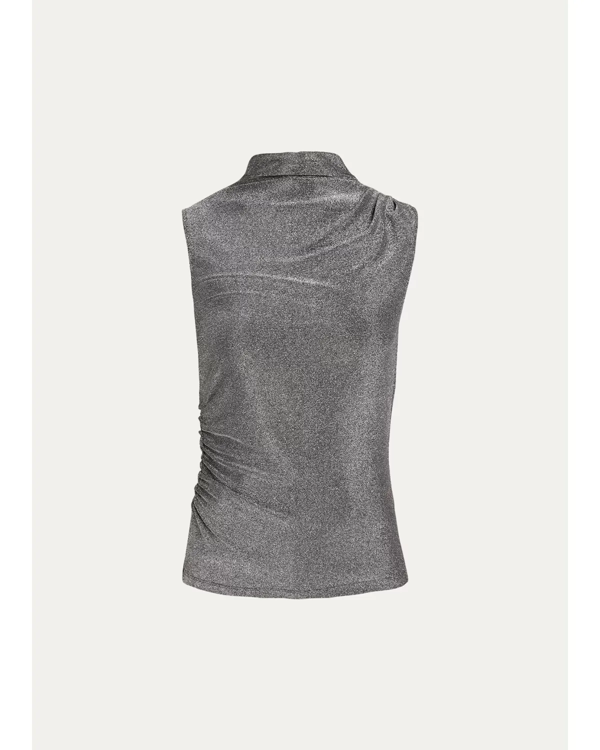 Mylie Metallic Mock-Neck Tank Top by Veronica Beard