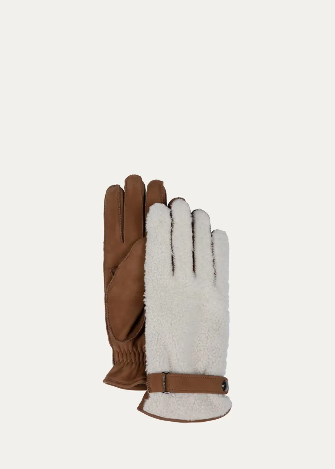 Shearling and Nubuck Gloves by Bergdorf Goodman