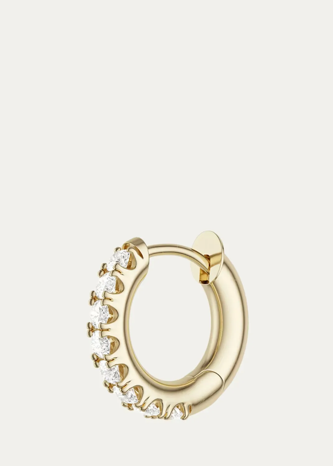 18K Yellow Gold Diamond Pave Micro-Hoop Earring, Single by Spinelli Kilcollin