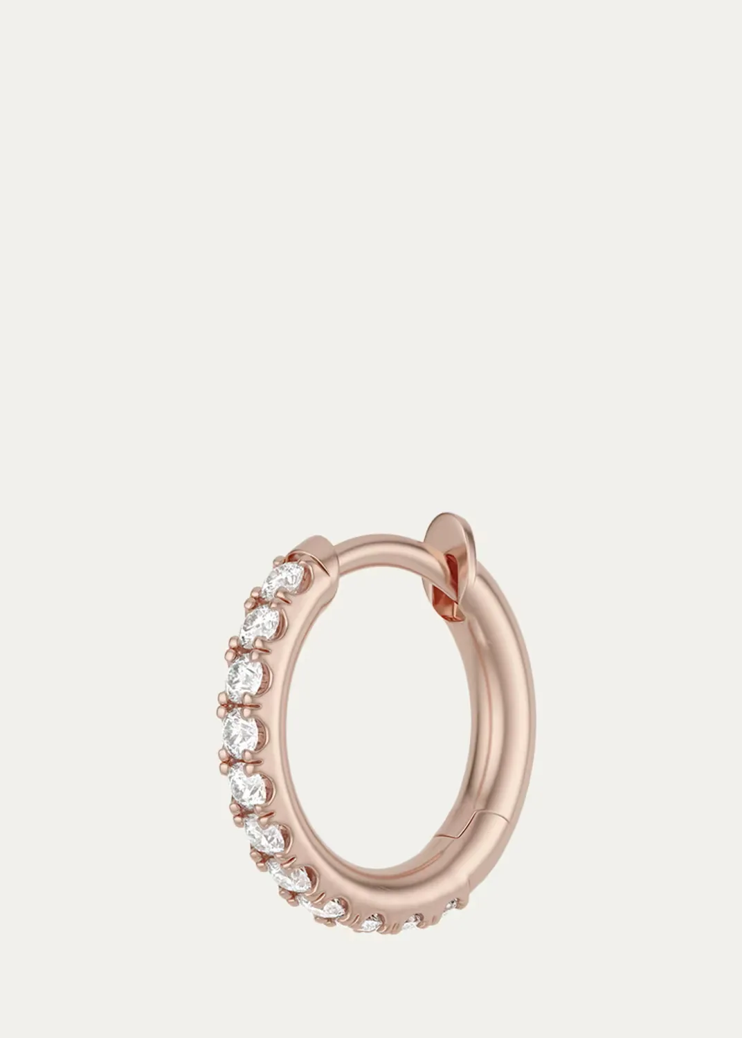 18K Rose Gold Mini Micro Pave Diamond Single Hoop Earring by Spinelli Kilcollin