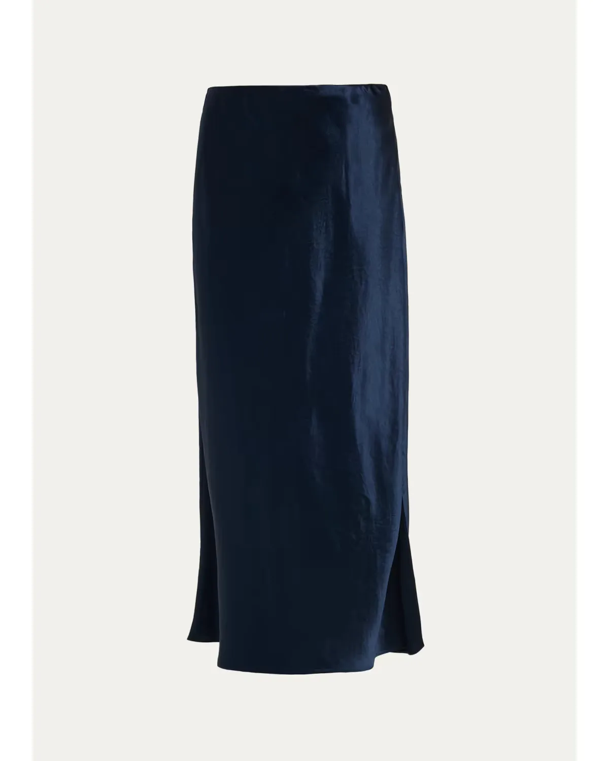 Side-Slit Satin Slip Skirt by Vince