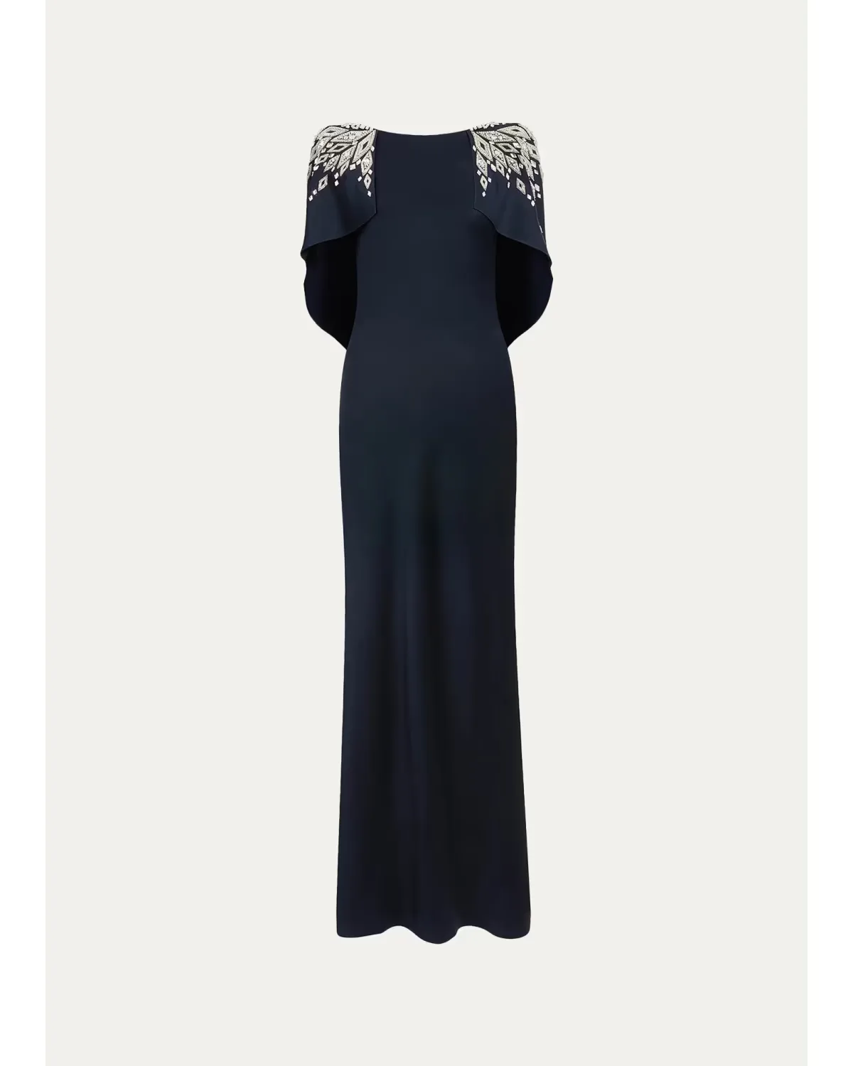 Ophelia Embellished Draped Capelet Backless Gown by Jenny Packham