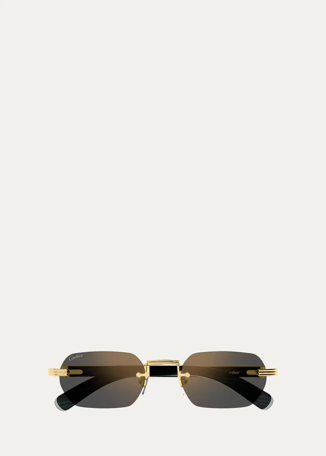 Rimless Titanium Rectangle Sunglasses