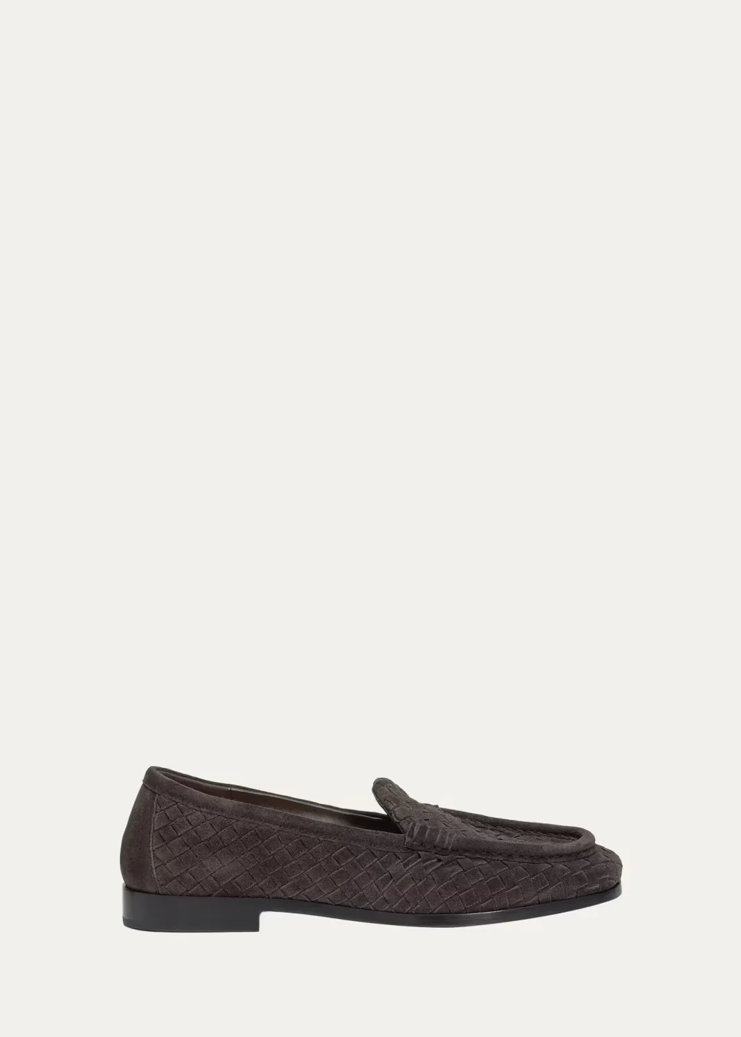 Silenzio Intrecciato Supple Suede Loafers by Bottega Veneta