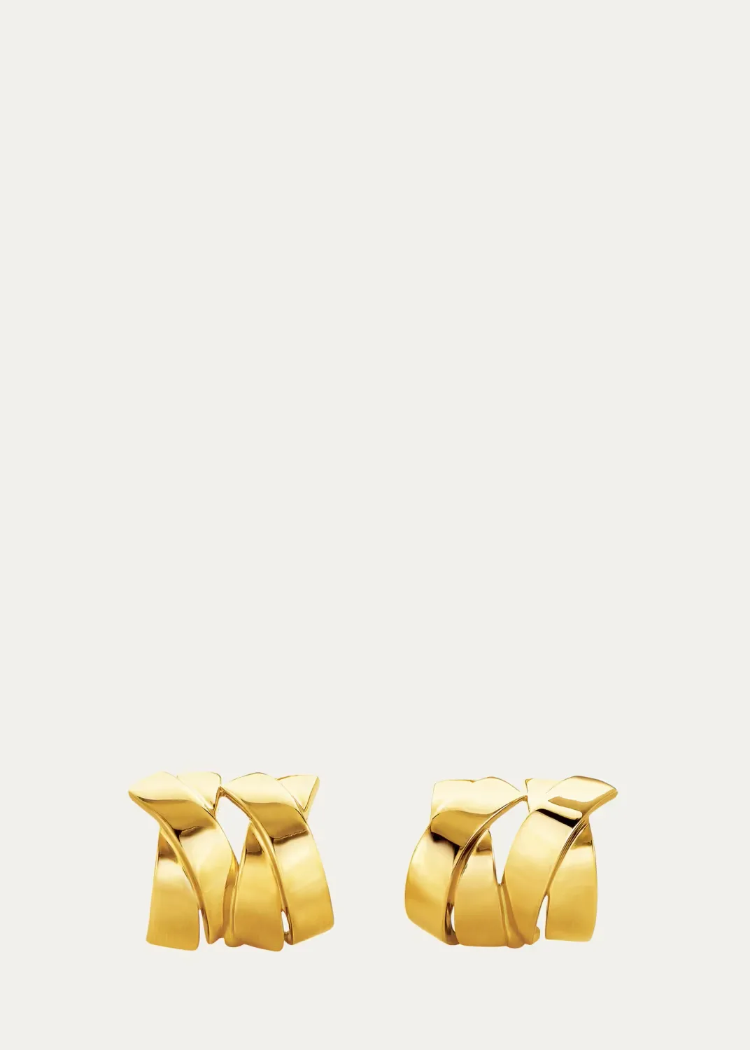 18K Yellow Gold L Double x Clip-On Earrings by Verdura