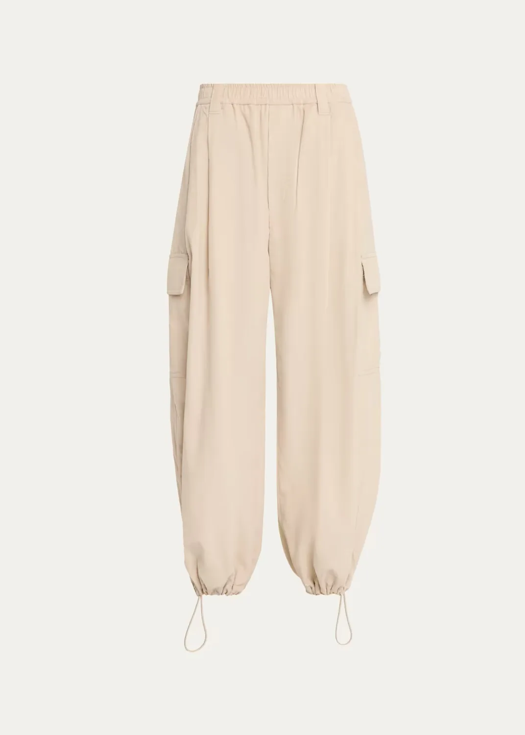 Cotton-Cashmere Corduroy Baggy Wide-Leg Cargo Pants