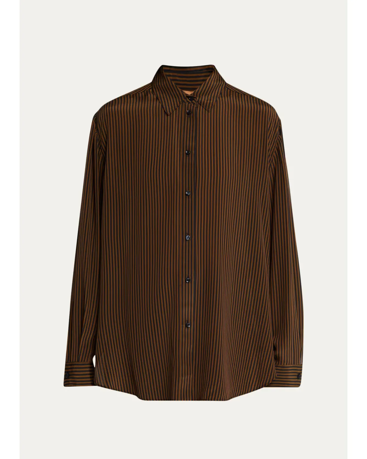 The Lucy Striped Silk Button-Down Blouse by Jamie Haller