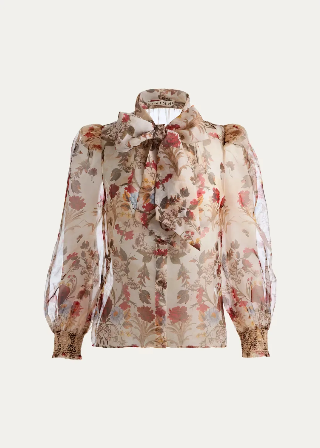 Brentley Floral Tie-Neck Blouse