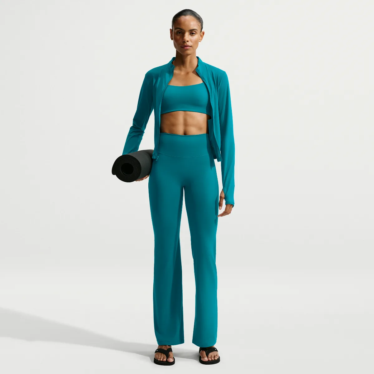 Zenvy High-Waisted Flared Leggings with No Front Seam by Nike