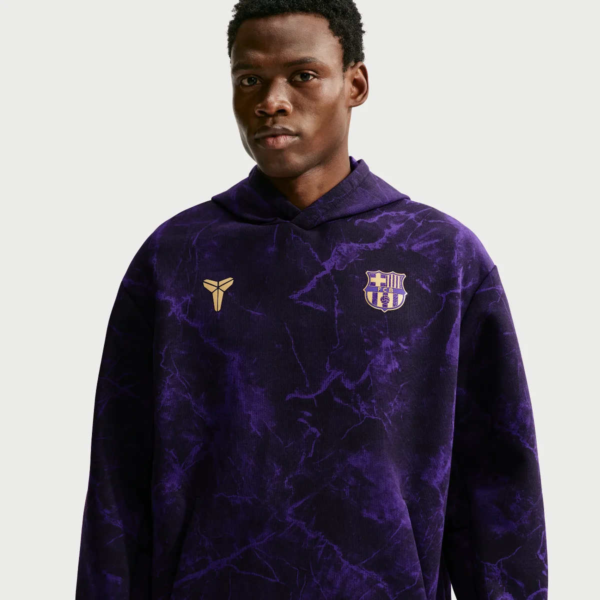 FC Barcelona Away Kobe Soccer Pullover Hoodie by Nike