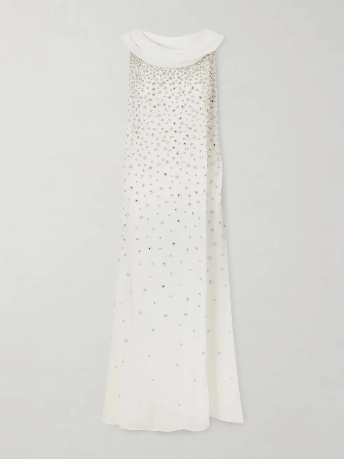 - Kaia Scarf-detailed Crystal-embellished Crinkled-chiffon Gown -