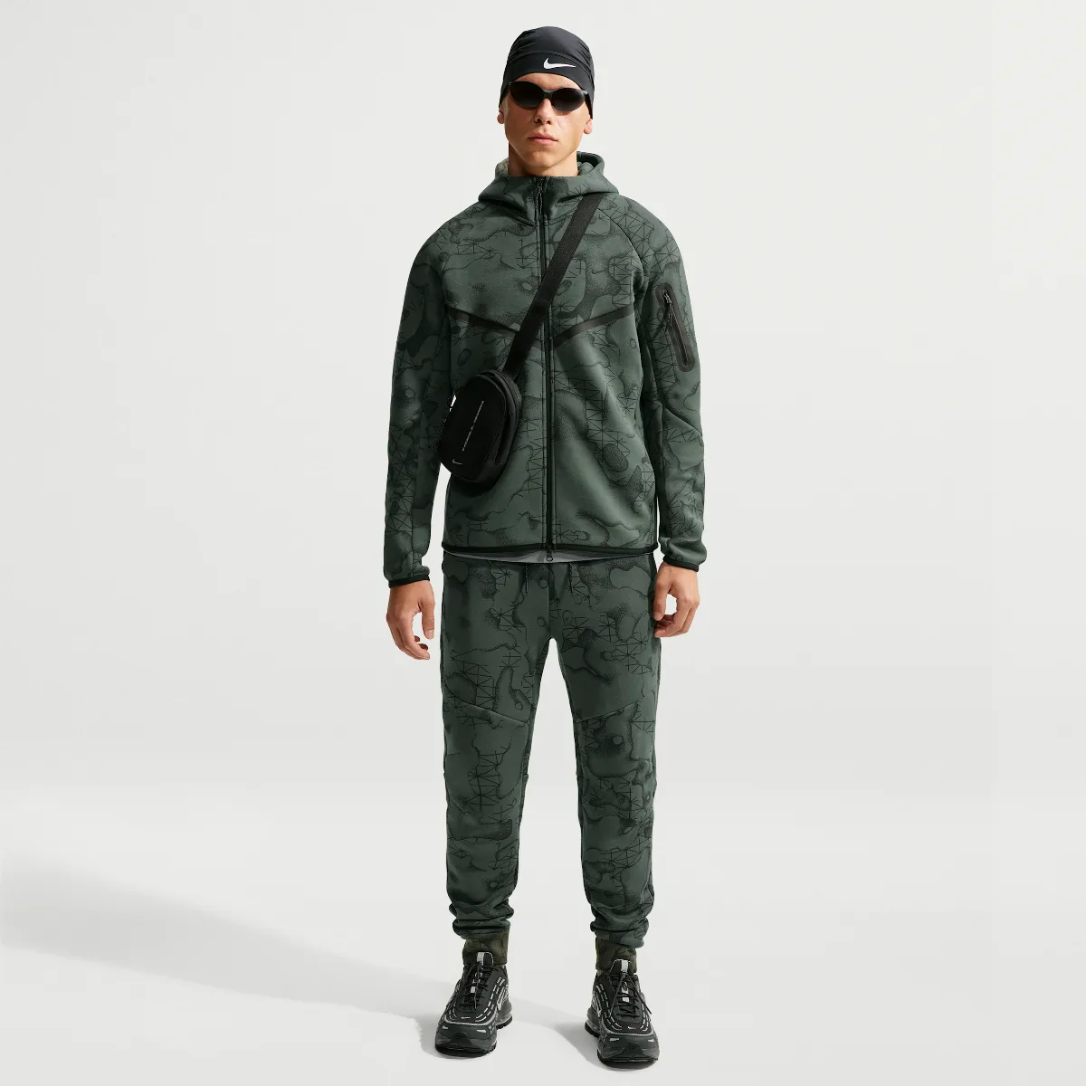 Tech Slim Fleece All-Over-Print Jogger Pants by Nike