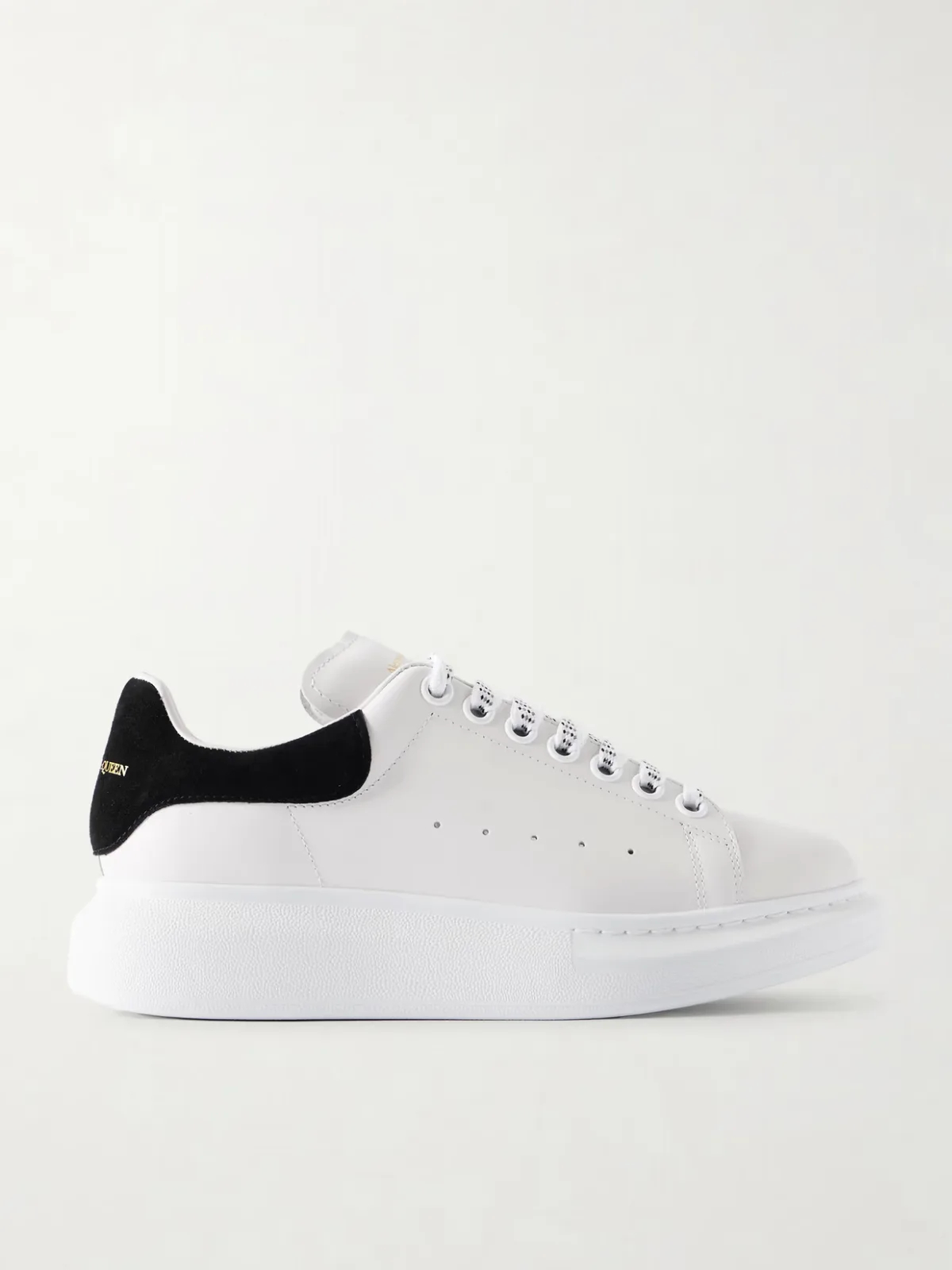 - Exaggerated-sole Suede-trimmed Leather Sneakers -