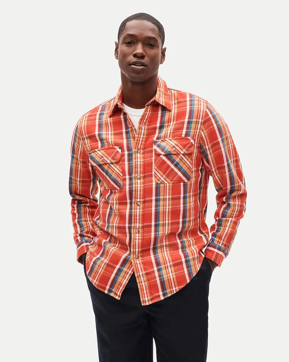Brushed Cotton Flannel Workshirt by J.Crew