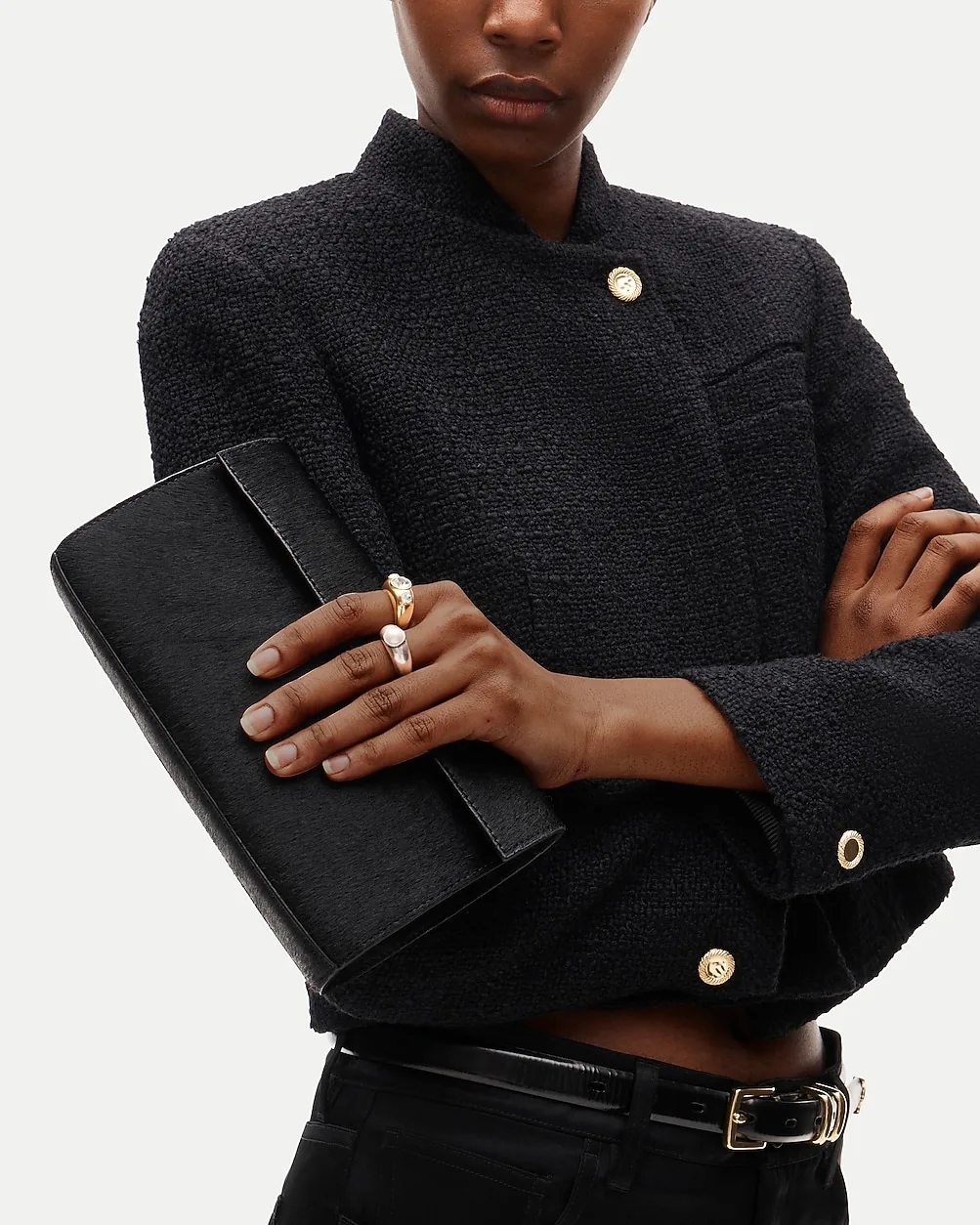 Structured Clutch in Calf Hair by J.Crew