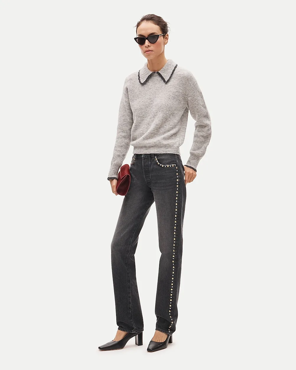 Western Straight Jean with Metallic Studs by J.Crew