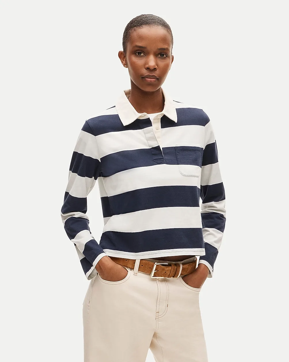 Boyfriend Jersey Rugby Shirt in Stripe by J.Crew