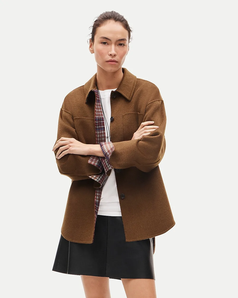 Shirt-Jacket in Drapey Wool Blend by J.Crew