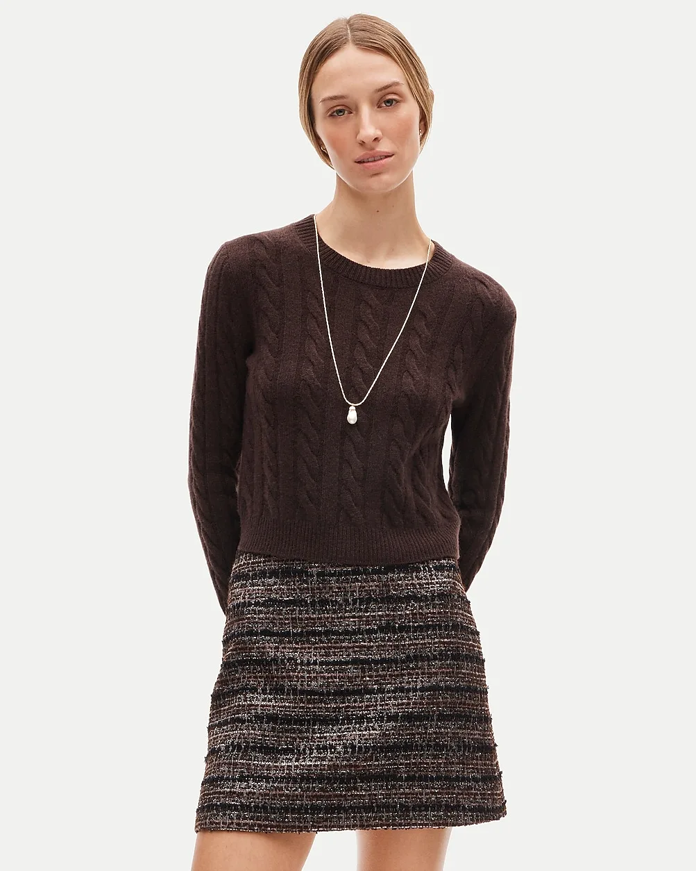 Fairfax Mini Skirt in Striped Metallic Tweed by J.Crew