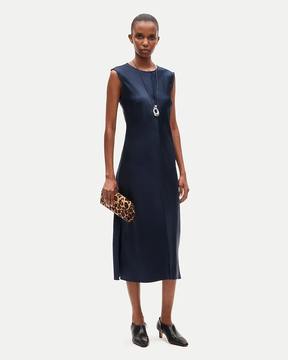 Column Slip Dress in Double-Faced Satin by J.Crew
