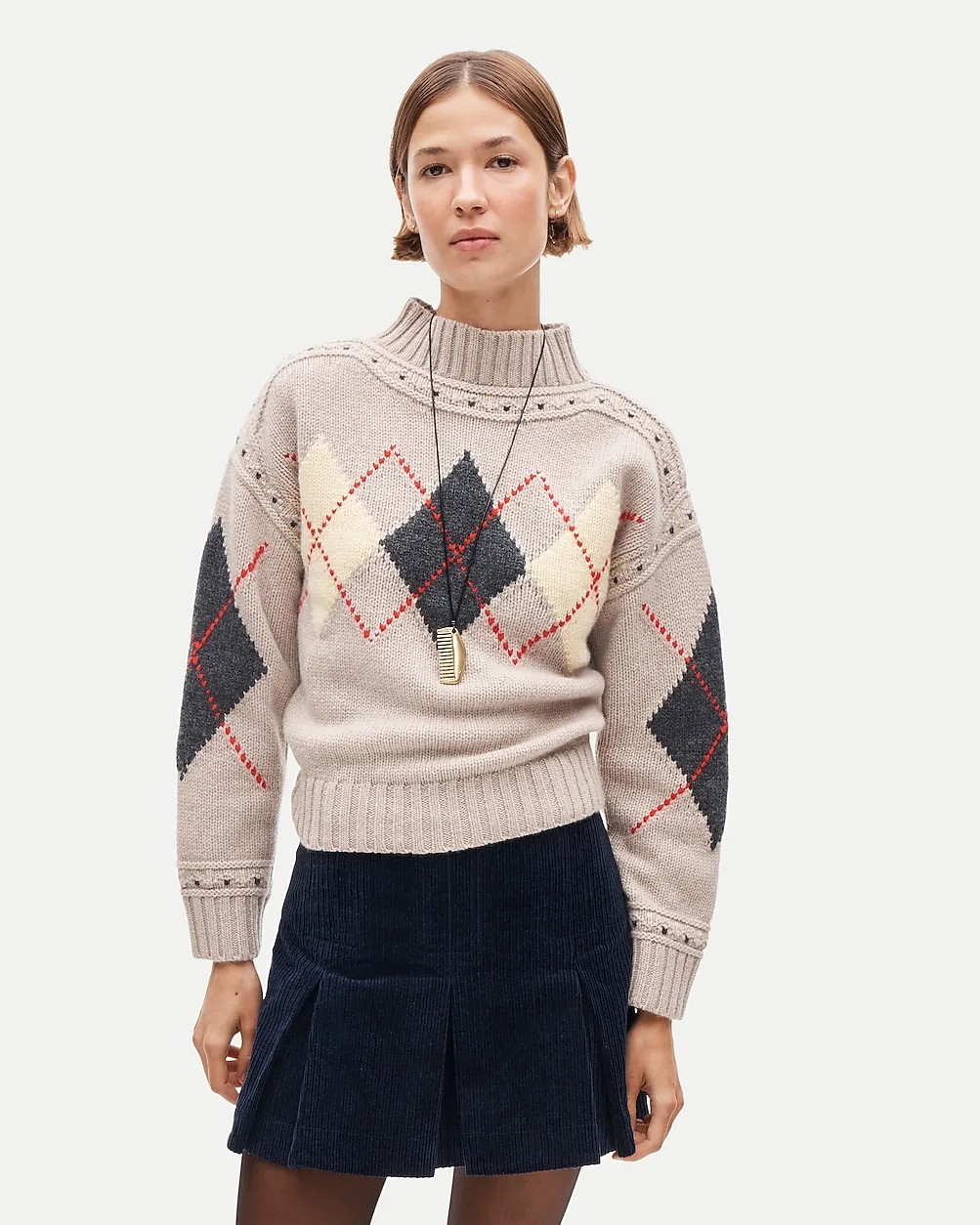 Pleated Mini Skirt in Corduroy by J.Crew
