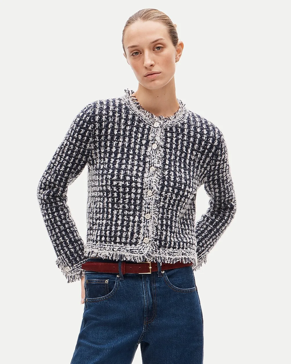 Sweater-Jacket in Textured Merino Wool Blend by J.Crew