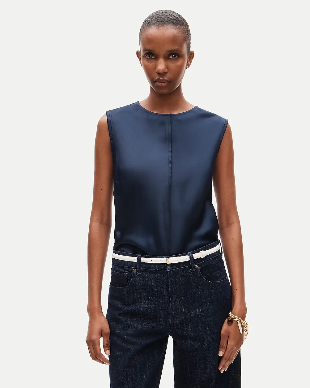 Shell Top in Double-Faced Satin by J.Crew