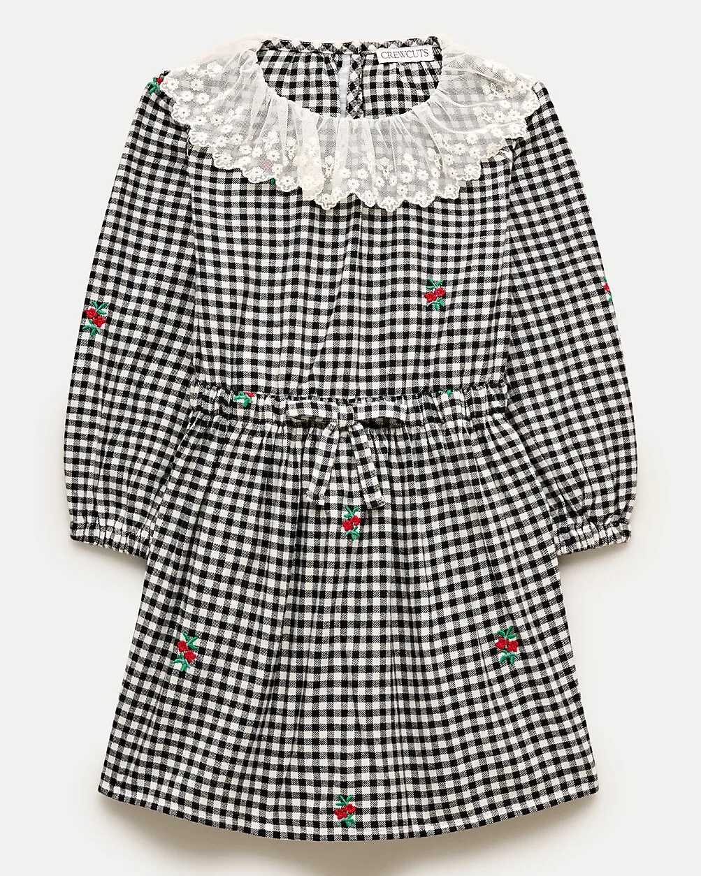 Lace-Collar Dress in Embroidered Gingham by J.Crew