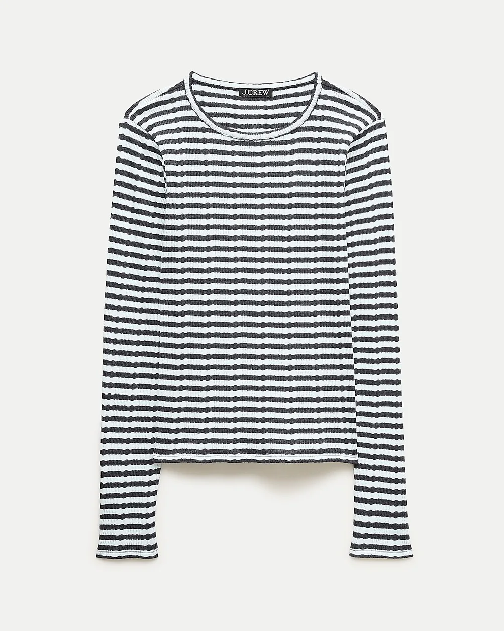 Pointelle Long-Sleeve T-Shirt in Stripe by J.Crew