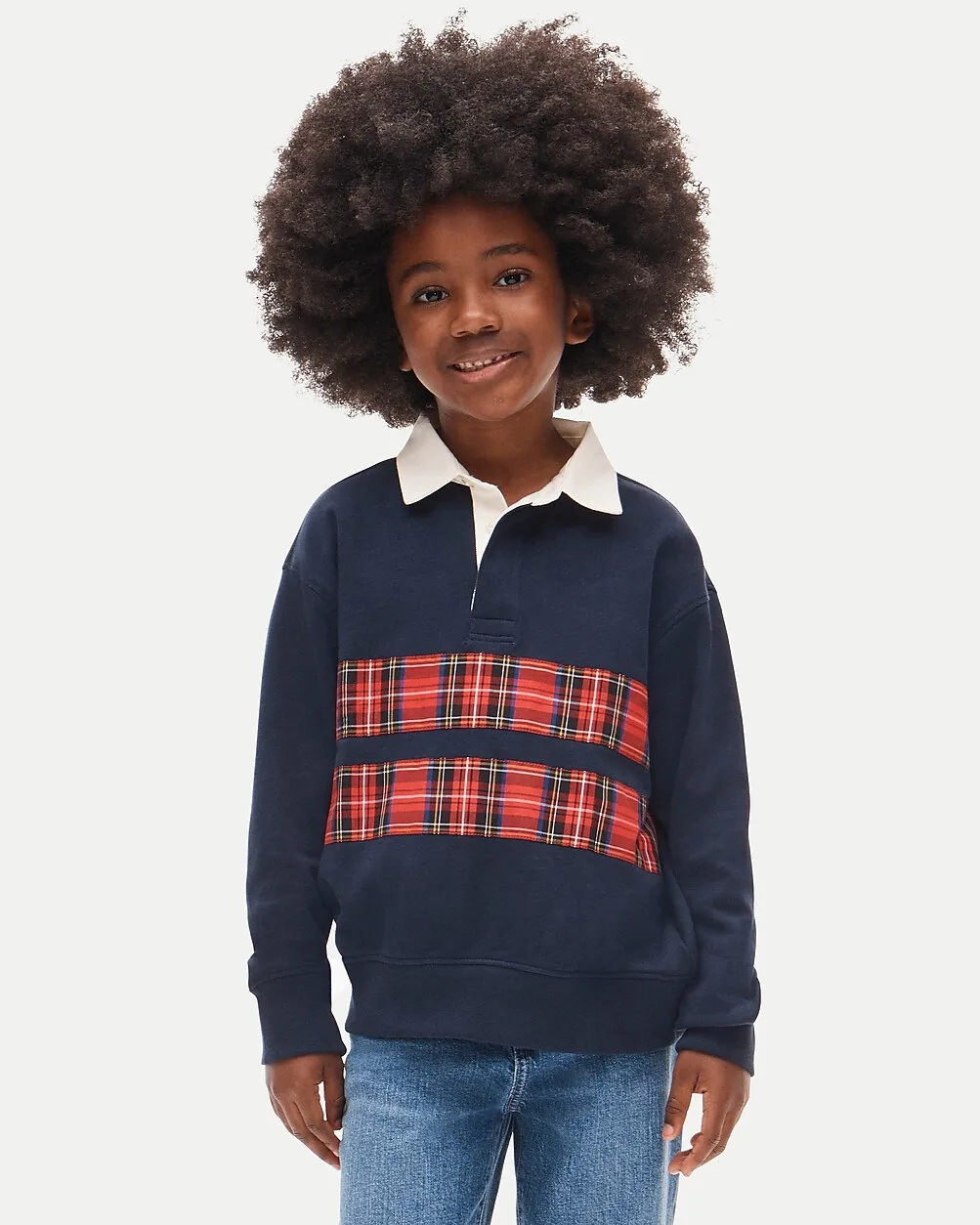 Rugby Sweatshirt in Tartan Stripe by J.Crew