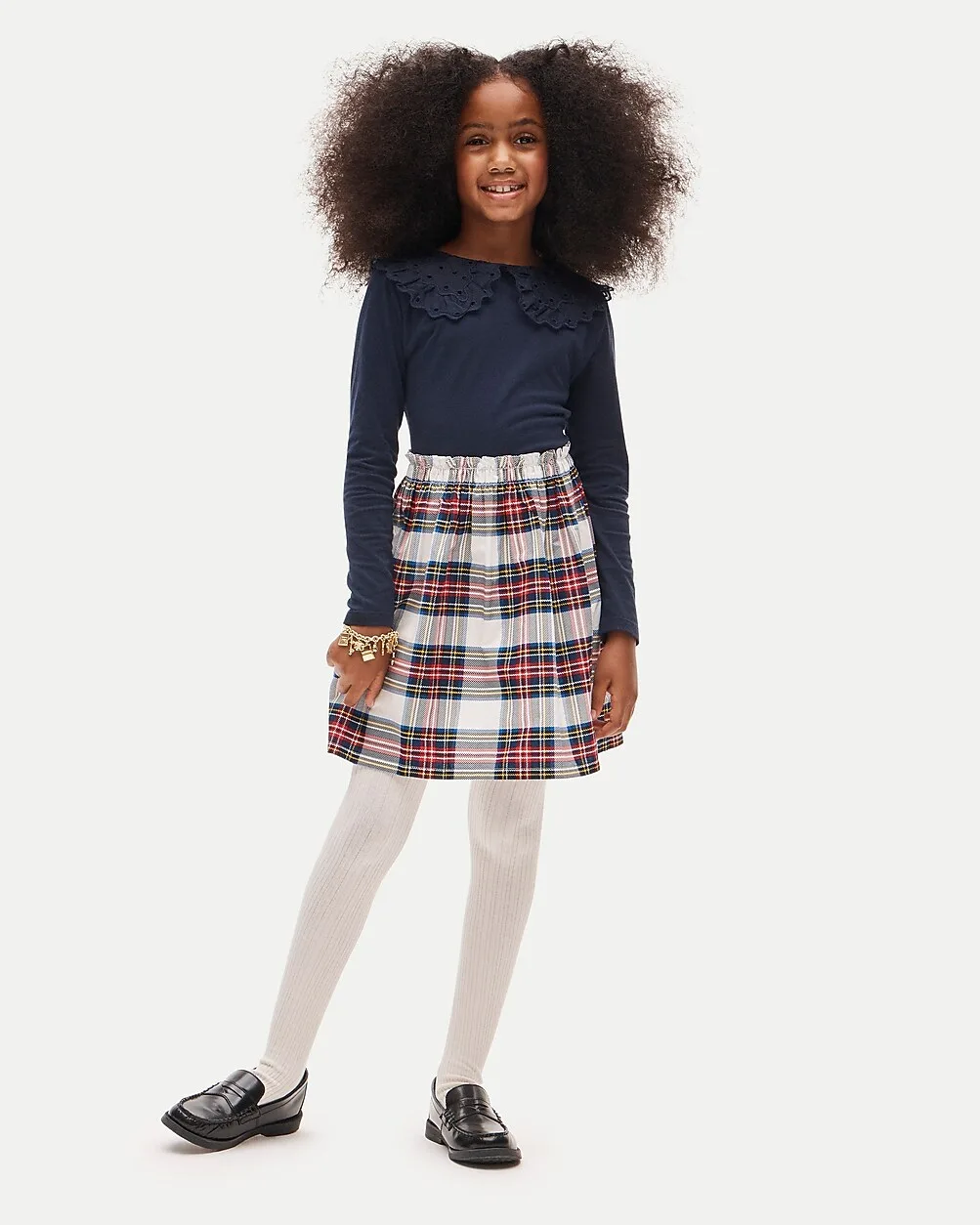 Collared Mixy Dress in Tartan by J.Crew