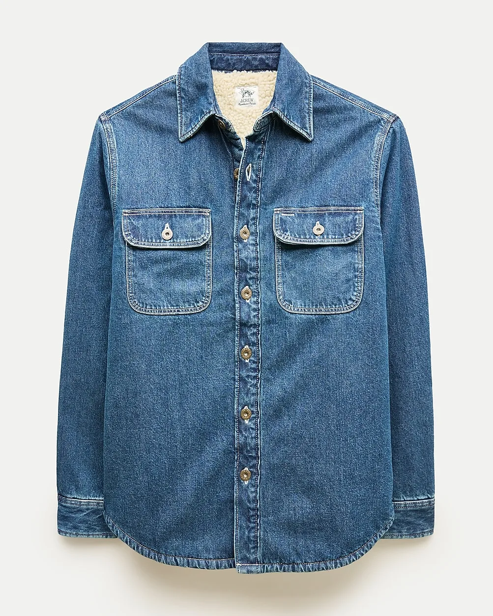 Sherpa-Lined Denim Shirt-Jacket by J.Crew