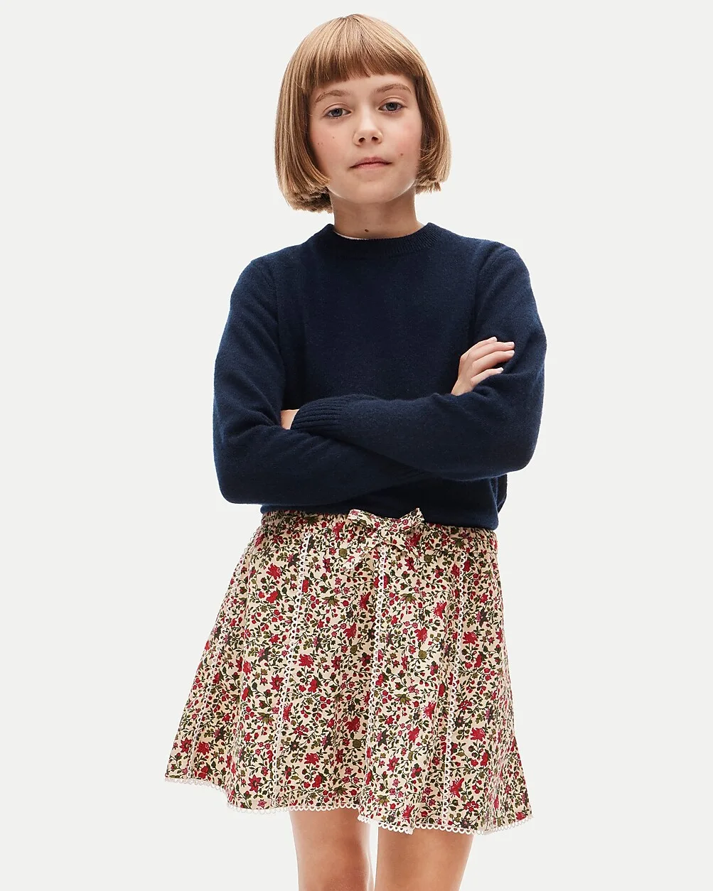 Corduroy Pull-On Skirt in Festive Floral by J.Crew