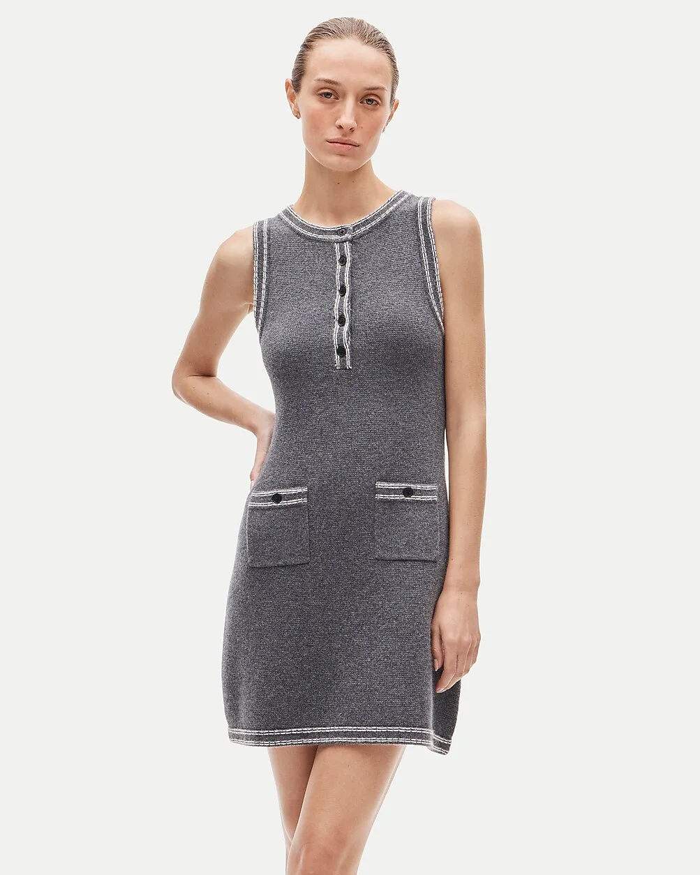 Mini Sleeveless Sweater-Dress in Merino Wool