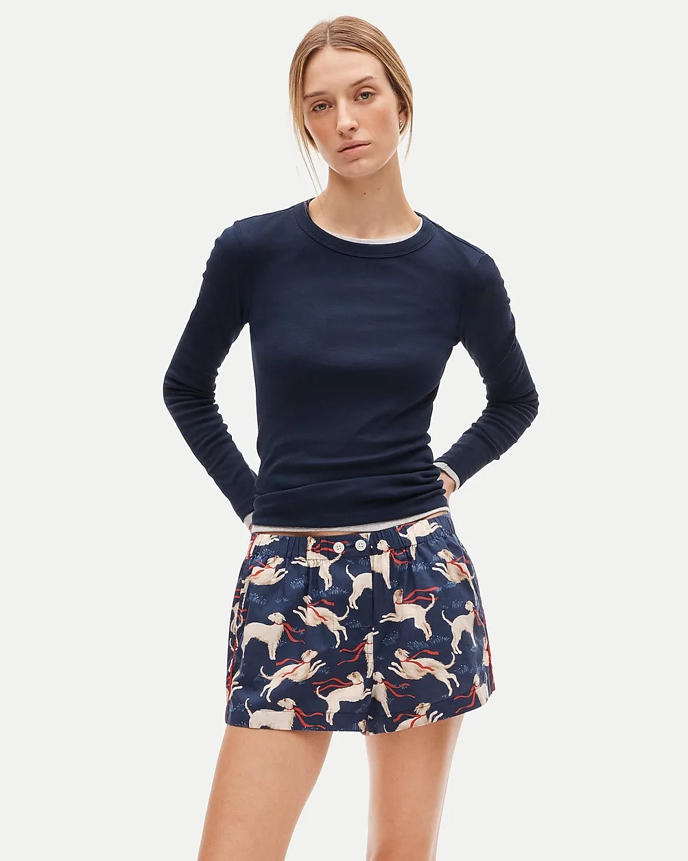 Boxer Short in Cotton Poplin Dog Print