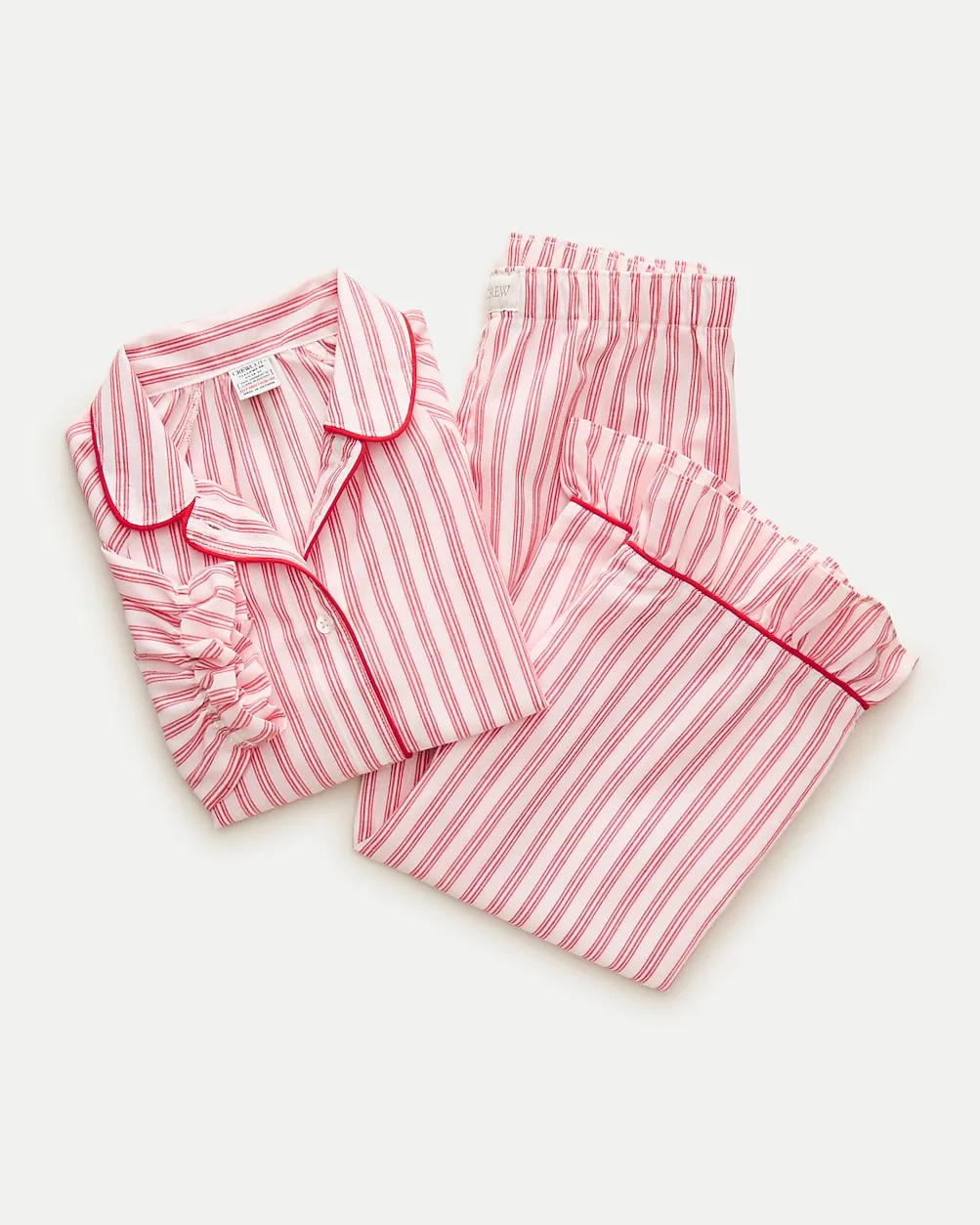 Ruffle Long-Sleeve Pajama Set in Stripe by J.Crew