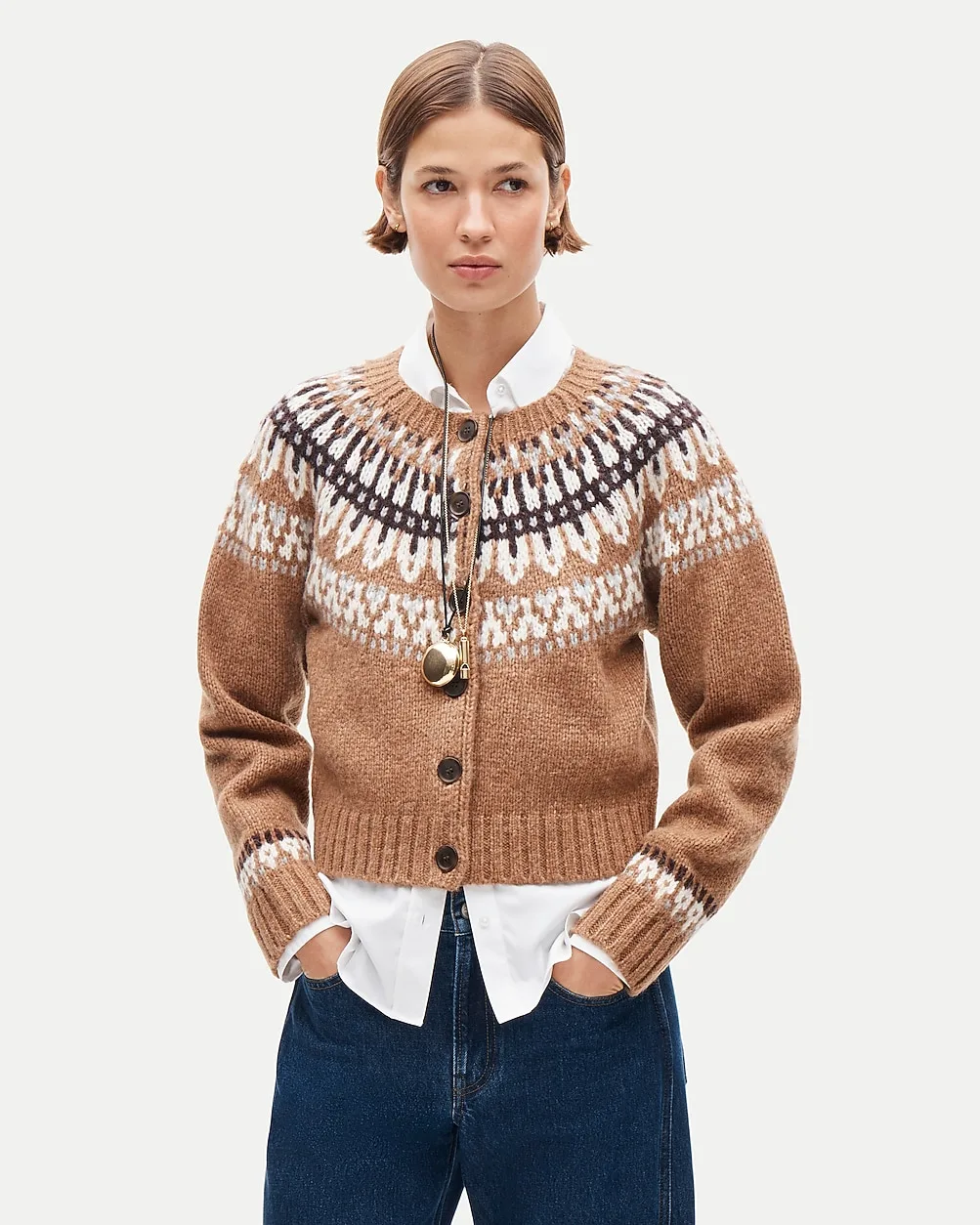 Fair Isle Cardigan in Wool Blend by J.Crew