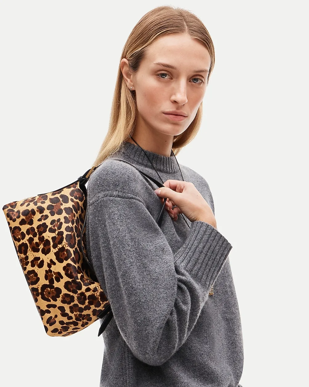 Berkeley Small Shoulder Bag in Leopard-Print Calf Hair by J.Crew